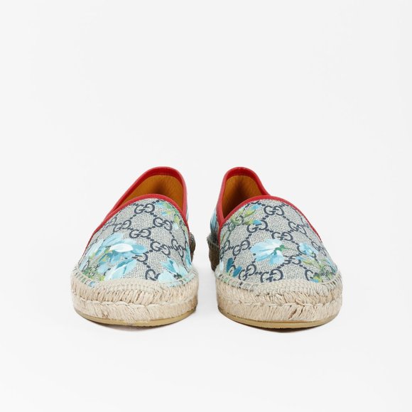 *SOLD* Gucci GG Supreme Canvas Blue Blooms Espadrilles - Picture 2 of 10